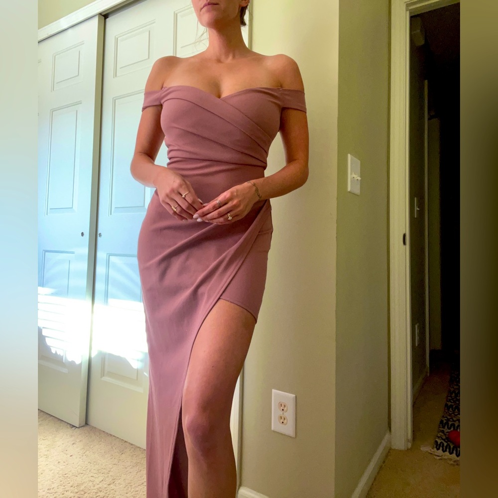 Blush Off the Shoulder Maxi